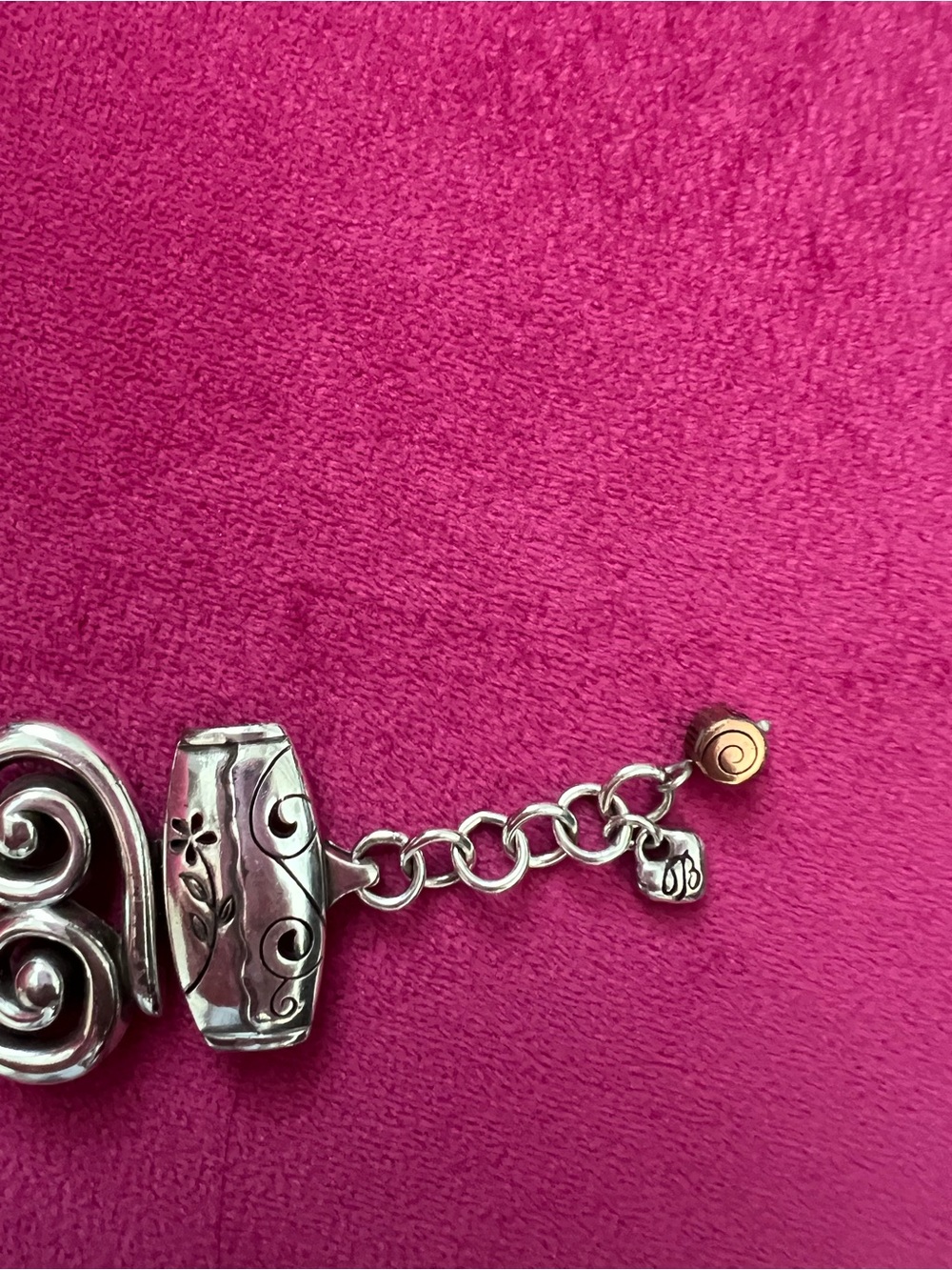 Brighton Silver-Tone Scroll & Floral Link Bracelet - Picture 3 of 4